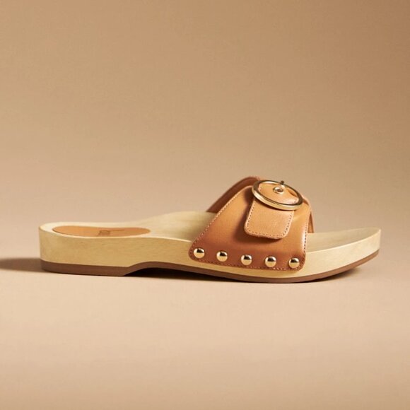 NEW BEEK Made In Brazil Leather Woodstar Buckle Sandals Honey 254 6T8M